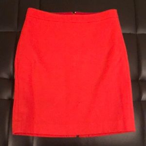 J.Crew Orange Wool Blend Pencil Skirt
